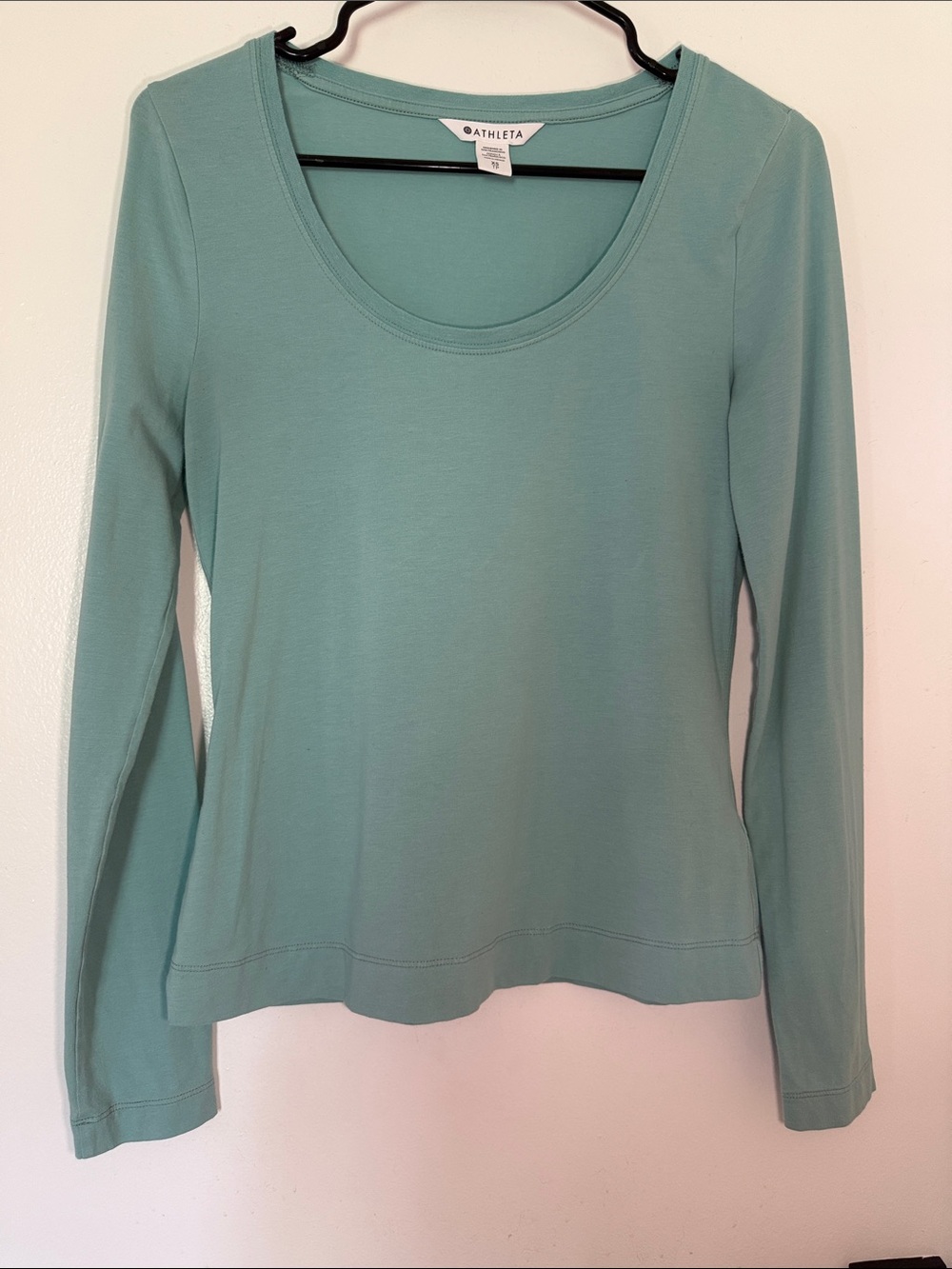 Athleta Renew Scoop Neck Long Sleeve Top - Mint Green (Size XS)